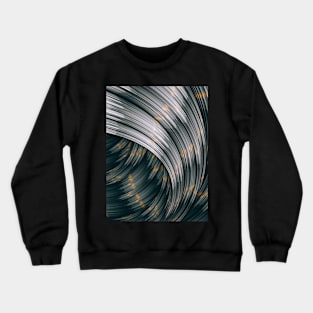 Fountain Flux Noir Metallic Abstract Minimal Artwork Crewneck Sweatshirt